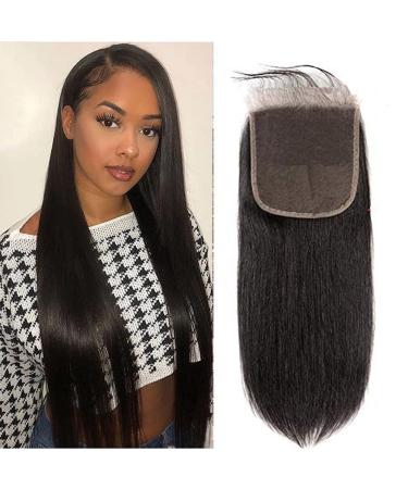 6x6 Hd Lace Closure Straight Lace Base Pre Plucked Closure Front Hd Transparent Free Part With Baby Hair Deep Part Only Unprocessed Virgin Human Hair Natural Color 22 Inch