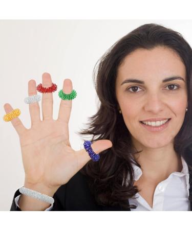 25-Piece Massage Ring Set | Spiky Acupressure Rings for Stress Relief & Improved Circulation - 5 Colors - Buy Online on GoSupps.com