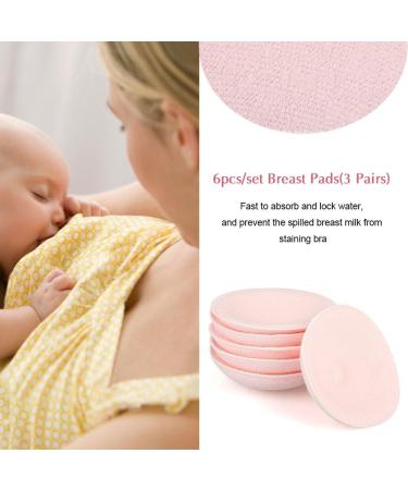 Yosoo 6 Pcs Soft Cotton Breastfeeding Nursing Pads | Absorbent Washable & Reusable Baby Accessories - International Shipping Available - Buy Online on GoSupps.com