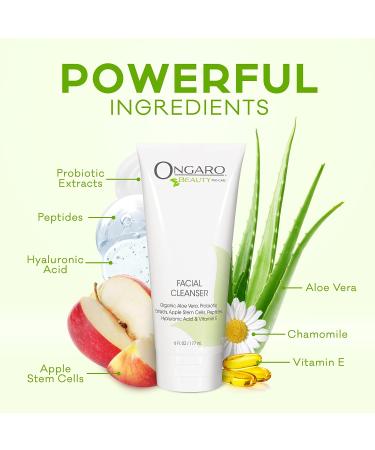 Ongaro Beauty Hydrating Face Cleanser - Gentle Facial Wash with Organic Aloe Vera, Hyaluronic Acid, and Vitamin E - For All Skin Types - 6 fl oz - Buy Online on GoSupps.com