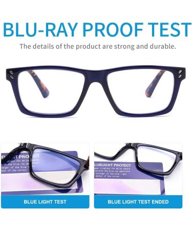 Yuluki 5 Pack Blue Light Blocking Reading Glasses 1.25 for Men Women - Anti Glare Square Frame Computer Readers with Comfort Spring Hinges - Eyestrain Relief - 5 Pack Mix - Buy Online on GoSupps.com