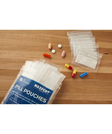 200 Pack Plastic Pill Pouches - Travel-Friendly Zipper Bags for Daily Medicine - Clear Resealable Pill Organizer with Label - 3x2 - Buy Online on GoSupps.com
