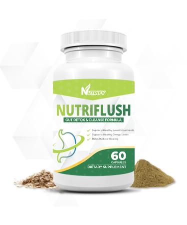 NutriFlush - Powerful Colon Support & Gut Cleanse Formula High Absorption GMO Free Made in USA