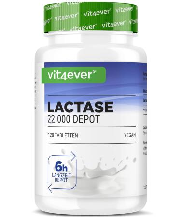 Lactase 22 000 Depot-120 extended-release tablets (Sepismart Slow Release)-High dosed with 22 000 FCC-In case of lactose intolerance+milk intolerance-No undesirable additives