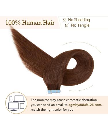 AGMITY Tape in Hair Extensions Human Hair 100% Remy Human Hair Chocolate Brown 50g/pack 20pcs Straight Seamless Skin Weft Tape in Human Hair Extensions(24 inches #4 Chocolate Brown) 24 inch #4 Medium Brown - Buy Online on GoSupps.com