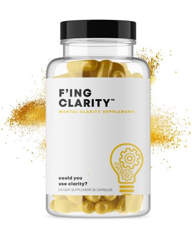 F'ing Clarity - Clarity Memory + Brain Boosting Nootropic Supplement | Bacopa Extract Phosphatidylserine 20% Gingko Biloba Extract Rhodiola Rosea Extract DMAE Bitrartrate B-12 Huperzine A