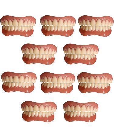Props silicone prostheses cosmetic veneer Immediate smiling teeth upper and lower matching set natural shadow comfort fit denture for men and women 10 pairs