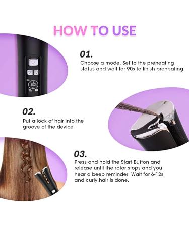 Buy Black Portable Cordless Automatic Curling Iron - Intelligent Hair Curler for Effortless Styling | International Shipping Available - Buy Online on GoSupps.com