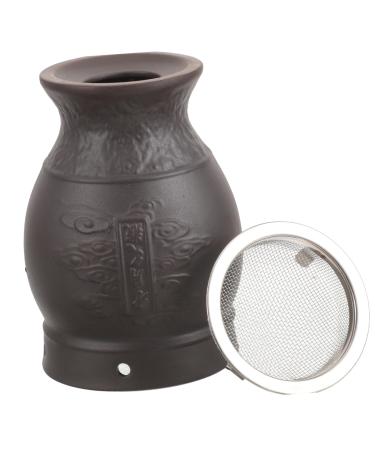 Healvian 2 sets relaxation tool Massage-moxibusbuspot mugwort mug made of ceramic massage supply Moxibusion box scratch cup Moxibusion massage can purple tone moxibustion device fabric