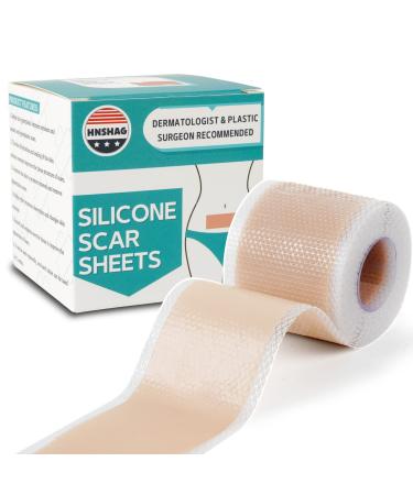 Invisible Silicone Scar Sheets (1.6 * 60 inch/Roll) Advanced Soft Breathable Waterproof Reusable Silicone Gel Sheets for Scars for C-Sections Body Scar Old &New Scar 1.6 x 60''