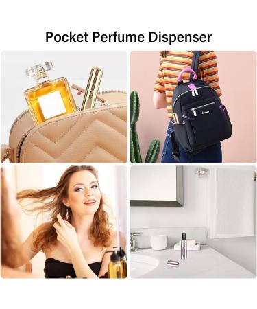 Saiveina 5ml Mini Perfume Atomizer Bottles - Refillable Spray Pump Case for Travel (4 Pack) - Pink, Silver, Gold, Black - Buy Online on GoSupps.com