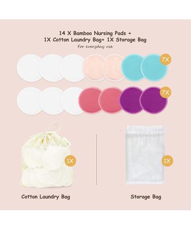 Langsprit Leak-Proof Reusable Bamboo Nursing Pads (14 Pack)  Super Absorbent Washable Breast Pads with Laundry Bag (Original  Round) Round Original - Buy Online on GoSupps.com