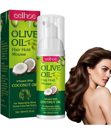 Mousse Hair Foam - Natural Moisturizing Hair Mousse 60ml for Hair Styling | Frizz Control Curly Hair Mousse for Women Braids Wraps Wigs Waves Long-lasting Smooth Hold Moslate - Buy Online on GoSupps.com