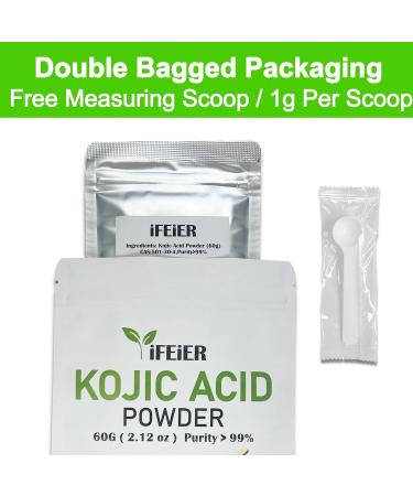 Pure Kojic Acid Powder 60g - Natural & Organic for DIY Skincare | Lotions Creams Serums Soaps - Buy Online on GoSupps.com