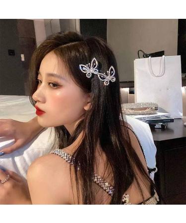 Iaceble Rhinestone Butterfly Hairclip - Gold Crystal Hair Barrette for Weddings & Bridal - Women's Decorative Accessories - Buy Online on GoSupps.com