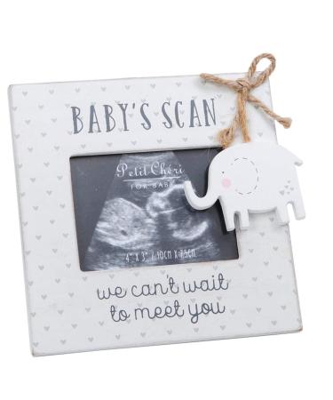 Baby Scan Photo Frame with Elephant Attachment Gift by Petit Cheri