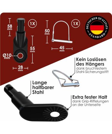 Weidebach Stable Bicycle Trailer Coupling - High Driving Stability Universal Fit for Standard Strollers - Durable Black One-Piece Design - Buy Online on GoSupps.com