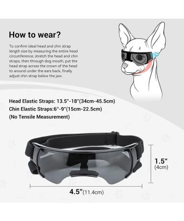 Stylish UV Protection Sunglasses for Small Dogs - Windproof Anti-Fog Dog Goggles in Black - Buy Online on GoSupps.com