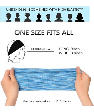 Women's Non Slip Workout Headbands - Pack of 12 Multicolor Sweatbands for Yoga, Travel, Fitness - Elastic Moisture Wicking Hairbands for Girls - Buy Online on GoSupps.com