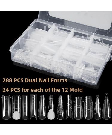 U-Shinein 12 Type Dual Nail Forms Dual Nail Shapes Nail Extension Nail Mould Acrylic Nail Dual Forms 288 Pcs Dual Shapes Tips Nail Art Manicure Tools for Nail Art Design - Buy Online on GoSupps.com