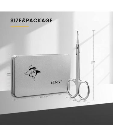 BEZOX Precision Curved Tip Cuticle Scissors - Professional Russian Style Nail Trimmer for Dead Skin & Hangnails - Sharp Blade for Right & Left-Handed Use - Buy Online on GoSupps.com