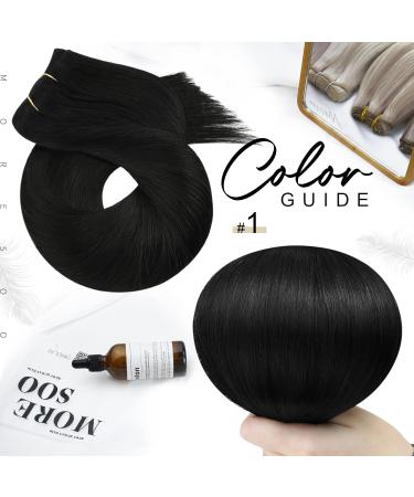 Moresoo Human Hair Extensions Weft Real Hair Black Double Weft Hair Extensions 24 Inch Hair Wefts Real Human Hair 100g/Pack #1 24 Inch(Pack of 1) WEFT #1 - Buy Online on GoSupps.com