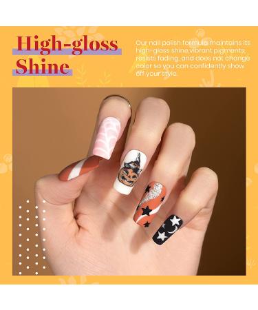 Beetles Pumpkin Spice Gel Nail Polish Set - Fall Winter Gel Nail Kit for Halloween Nail Art - Yellow, Red Orange Glitter Colors - Soak Off, Cured with Nail Lamp - Gift for Women - Buy Online on GoSupps.com