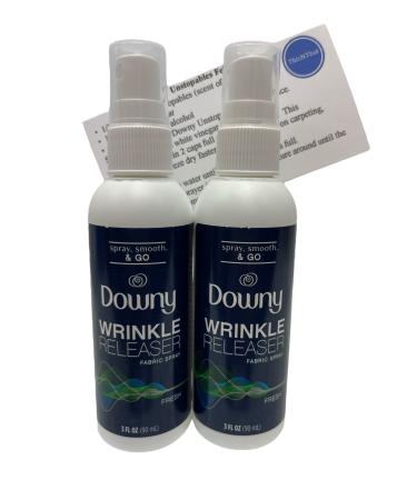 Downy Spray, Smooth, & Go Wrinkle Release Fabric Spray Bundle: (2) 3 oz Travel Bottles & ThisNThat Tip Card