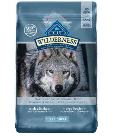Blue Buffalo Wilderness High Protein Grain Free Natural Adult Dry Dog Food Chicken 10.8kg bag Brown Chicken & Brown Rice High Protein Grain Free