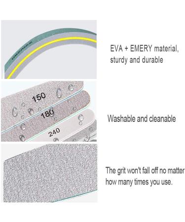 GeekerChip Professional Nail File Set 6 Pieces Professional Double Sided Nail File 150 180 240 100/180 220/280 1000/4000 - Buy Online on GoSupps.com