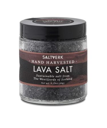 Saltverk Lava Sea Salt, 3.17 Ounces of Handcrafted Gourmet Salt Flakes