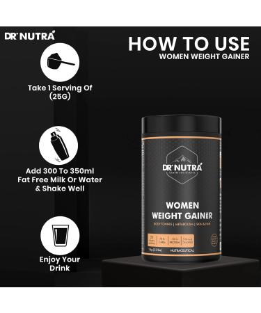 Dr. Nutra Women's Weight Gainer - Increase Breast Muscle & Gain Weight | 500g Chocolate Flavor - Buy Online on GoSupps.com