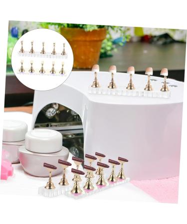 2 Sets Show Rack Tools Press on Nails Stand with Base Nail Stands for Press on Nails Tips Display Stand Fake Nail Stand Nail Stand for Painting Nails Metal Aurora Stripe - Buy Online on GoSupps.com
