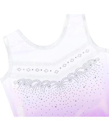 BAOHULU Girls Gymnastics Leotard 9-10 Years White Purple | Shiny Diamond Dance Outfit - Buy Online on GoSupps.com
