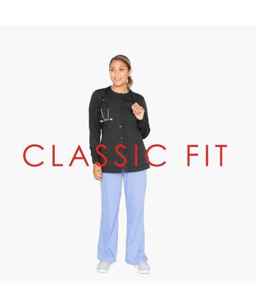 Grey's Anatomy Scrubs Jamie Warm-Up Jacket - Women's Fitted Super-Soft Scrub Jacket - Black, Medium - Buy Online on GoSupps.com