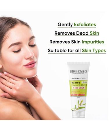 Tea Tree Neem & Basil Face Scrub - Deep Cleansing & Tan Removal for Glowing Skin - 100g | Unisex Exfoliating Scrub - Buy Online on GoSupps.com