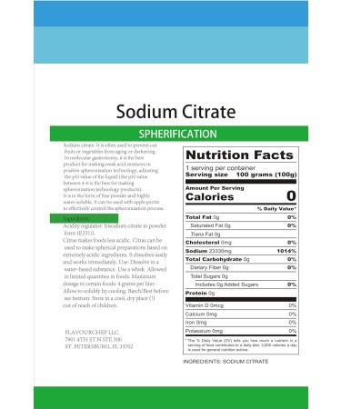 Pure Sodium Citrate Non-GMO | Gluten-Free Vegan (Molecular Gastronomy) - 113g / 4oz - Buy Online on GoSupps.com