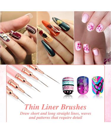 Buy Lusofie 5-Piece Nail Design Brush Set - Thin Liner Brushes for Gel Art & Manicure | International Shipping Available - Buy Online on GoSupps.com