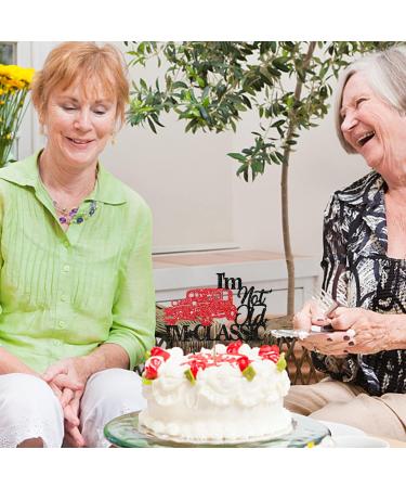 I m Not Old I m Classic Cake Topper Vintage Car Birthday Cake Topper Men Birthday Cake Decor Gentlemen 40th 50th 60th 70th 80th 90th Party Supplies Decoration - Red & Black Glitter - Buy Online on GoSupps.com