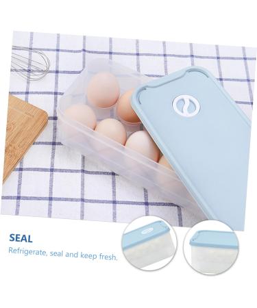 RORPOIR 1pc Box Egg Storage Box Storage Bins Refrigerator Eggs Storage Trays Egg Tray Blush Grid re-usable Blue 24x11.5cm - Buy Online on GoSupps.com