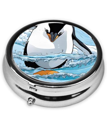 Buy Cute Penguins Baby Pill Box - 3 Compartment Travel Organizer for Vitamins & Medicine | Mini Decorative Pocket Purse - Buy Online on GoSupps.com
