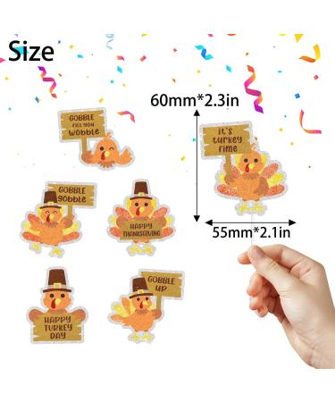 Thanksgiving Turkey Themed Cupcake Toppers 18-PC Set - This is the perfect Thanksgiving turkey party decoration. Gobble up the turkey! - SugarGera 03 - Buy Online on GoSupps.com