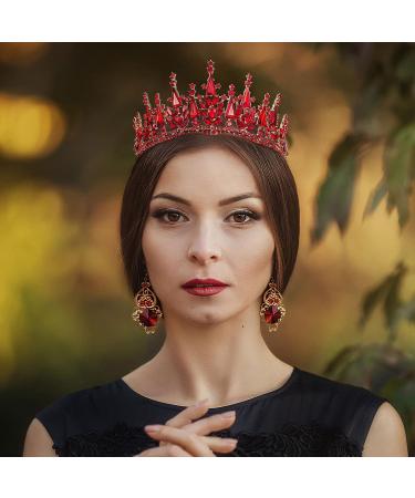 AW BRIDAL Red Queen Crown - Wedding Tiara for Women | Princess Headpiece for Prom, Pageant and Halloween - Buy Online on GoSupps.com