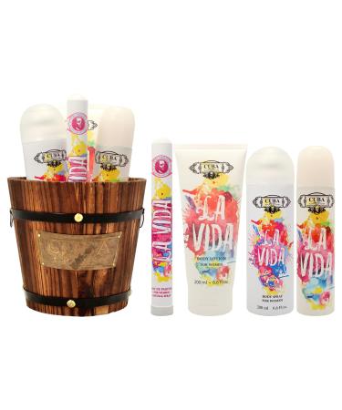 Cuba La Vida for Women - 4 Pc Gift Set 3.3oz EDP Spray 1.17oz EDP Spray 6.6oz Body Spray 6.6oz Body Lotion