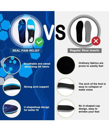 Plantar Fasciitis Arch Support Insoles - Men & Women, Flat Feet Orthotic Inserts for Arch Pain Relief - Shock Absorbing, High Arch Design (S: Men's 7-8, 220+ lbs) - Buy Online on GoSupps.com