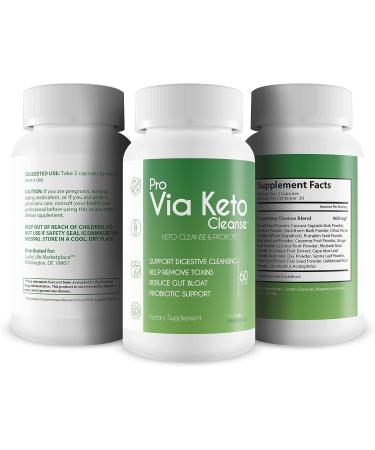 Pro Via Keto Cleanse - Plant-Based Natural Keto Cleanse with Probiotic Support for Digestive Cleansing & Detoxification - Buy Online on GoSupps.com