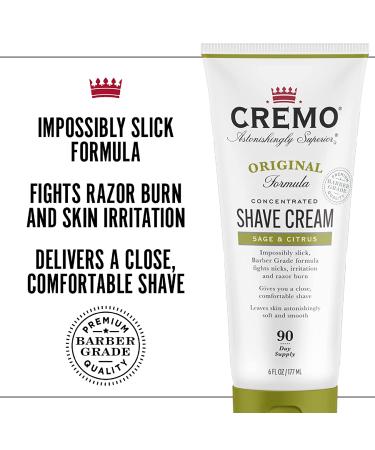 Cremo Original Shave Cream - Sage & Citrus 6 fl oz | Smooth Shaving Solution - Buy Online on GoSupps.com