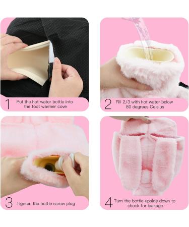 2L Electric-Free Foot Warmers | Soft Rabbit Ear Design Heating Pads | 2-in-1 Foot Heat Bottle for Men & Women | Perfect Winter Gifts (Pink) - Buy Online on GoSupps.com