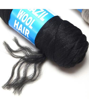 BLUPLE Brazilian Wool Hair Roll - Black Acrylic Yarn for African Hair Braiding and Twisting | Jumbo Braids/Crochet Faux Locs/Dreadlocks - 1 Roll (Pack of 1) - Buy Online on GoSupps.com