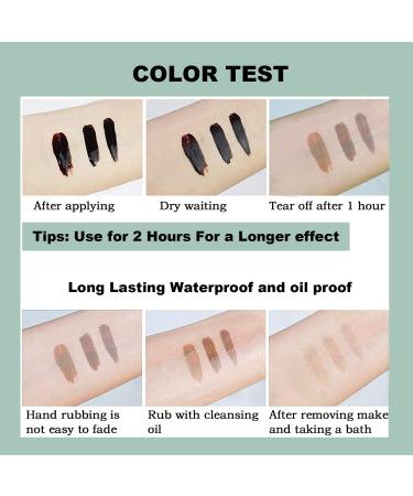 Waterproof Tattoo Gel Eyebrow Peel Off Kit with Stencils - Fuller & Defined Brows | Lasts 3-7 Days - Buy Online on GoSupps.com